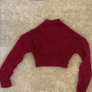 Turtle-Neck Cropped Sweater